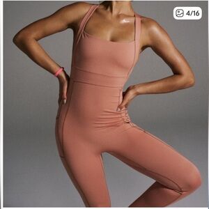 Free People My High Onesie Sugar Almond / Peach medium. NWT